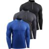 image:imageNELEUS Mens Compression Shirts 14 Zip Pullover Long Sleeved Running Shirts 3 Pack5086 BlackGreyBlue