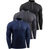 image:imageNELEUS Mens Compression Shirts 14 Zip Pullover Long Sleeved Running Shirts 3 Pack5086 BlackGreyNavy Blue