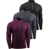 image:imageNELEUS Mens Compression Shirts 14 Zip Pullover Long Sleeved Running Shirts 3 Pack5086 BlackGreyRed
