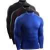 image:imageNELEUS Mens Compression Shirts Dry Fit Long Sleeve Mock Neck ShirtsHeatlock Mock NeckblackBlueBlackred Stripe