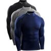 Heatlock Mock Neck:black/Grey/Navy Blue