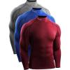 Heatlock Mock Neck:grey/Blue/Red