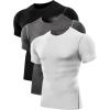 image:imageNELEUS Mens Dry Fit Athletic Running Shirt5003 Black grey white 3 Pack