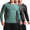 image:imageNELEUS Mens Dry Fit Long Sleeve Athletic Running Shirts5060 BlackGreyBlackish Green 3 Pack