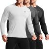 image:imageNELEUS Mens Dry Fit Long Sleeve Athletic Running Shirts5060 BlackGreyWhite 3 Pack