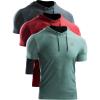 image:imageNELEUS Mens Dry Fit Performance Athletic Shirt with Hoods5063 3 Pack slate GrayRedLight Green