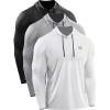 image:imageNELEUS Mens Long Sleeve Running Shirts UPF 50 Sun Protection SPF TShirts with Hoods5096BlackGreyWhite3 PackL