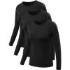 image:imageNELEUS Womens 3 Pack Athletic Compression Long Sleeve T Shirt Dry Fit03 3 Pack Black