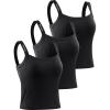 image:imageNELEUS Womens 3 Pack Athletic Compression Tank Top with Sport Bra Running Shirt8088 BlackBlackBlack