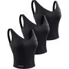 image:imageNELEUS Womens 3 Pack Athletic Compression Tank Top with Sport Bra Running Shirt8200 BlackBlackBlack