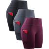 image:imageNELEUS Womens 3 Pack Athletic Shorts for Biker Running Workout with Pocket1010 BlackGreyDark Red 3 Pack