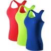 image:imageNELEUS Womens 3 Pack Compression Base Layer Dry Fit Tank Top04 3 Packgreen blue red
