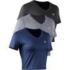 V-neck: Black/Grey/Navy Blue  3 Pack