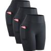 image:imageNELEUS Womens 8 Biker Shorts High Waist Tummy Control Workout Running Shorts for Gym Yoga9119 BlackBlackBlack 3 Pack