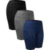 image:imageNELEUS Womens Athletic Shorts High Waist Tummy Control Workout Biker Shorts for Running Gym Yoga9005 3 Pack blackGreyNavy Blue