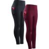 image:imageNELEUS Womens Yoga Pant Tummy Control High Waist Running Leggings with Pocket9048 2 Pack blackRed