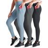 image:imageNELEUS Womens Yoga Pant Tummy Control High Waist Running Leggings with Pocket9124 BlackGreyGrayish Blue 3 Pack