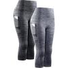 image:imageNELEUS Womens Yoga Running Capris Tummy Control High Waist Workout Pants9034 BlackGrey 2 Pack