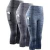image:imageNELEUS Womens Yoga Running Capris Tummy Control High Waist Workout Pants9034 BlackGreyNavy Blue 3 Pack