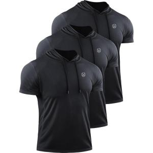 image:imageNELEUS Dry Fit Workout Athletic Muscle Tank Top Running Shirts with Hoods5084 BlackBlackBlack 3 Pack