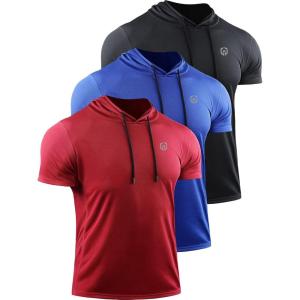 image:imageNELEUS Dry Fit Workout Athletic Muscle Tank Top Running Shirts with Hoods5084 BlackBlueRed 3 Pack