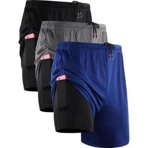 image:imageNELEUS Mens 2 in 1 Running Shorts with LinerDry Fit Workout Shorts with Pockets6070 BlackGreyBlue 3 Pack