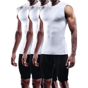 image:imageNELEUS Mens 3 Pack Athletic Compression Under Base Layer Sport Tank Top803 WhiteWhiteWhite 3 Pack