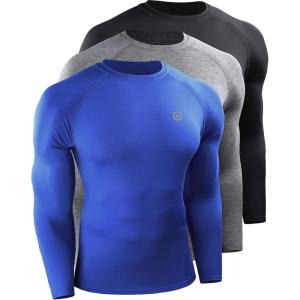 image:imageNELEUS Mens 3 Pack Compression Shirt Athletic Running ShirtsZ029 BlackGreyBlue