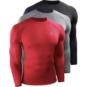 image:imageNELEUS Mens 3 Pack Compression Shirt Athletic Running ShirtsZ029 BlackGreyRed