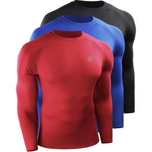 image:imageNELEUS Mens 3 Pack Compression Shirt Athletic Running ShirtsZ029 BlackRedBlue