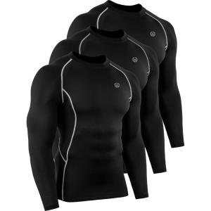 image:imageNELEUS Mens 3 Pack Dry Fit Long Sleeve Compression Shirts Workout Running Shirts5030 Black black black 3 Pack