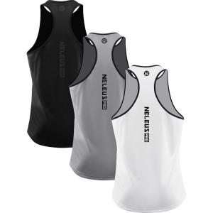 image:imageNELEUS Mens 3 Pack Dry Fit YBack Muscle Tank Workout Gym Shirt5097 BlackGreyWhite 3 Pack