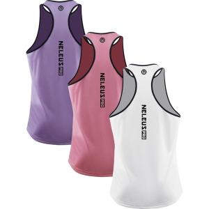 image:imageNELEUS Mens 3 Pack Dry Fit YBack Muscle Tank Workout Gym Shirt5097 PurplePinkWhite 3 Pack