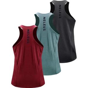 image:imageNELEUS Mens 3 Pack Running Tank Top Dry Fit YBack Athletic Workout Tank Tops5069 Grey BlackLight GreenRed 3 Pack