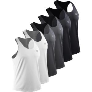 image:imageNELEUS Mens 3 Pack Running Tank Top Dry Fit YBack Athletic Workout Tank Tops6 PackBlack2pcs grey2pcs white2pcs