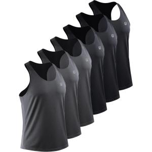 image:imageNELEUS Mens 3 Pack Running Tank Top Dry Fit YBack Athletic Workout Tank Tops6 PackBlack3pcs grey3pcs