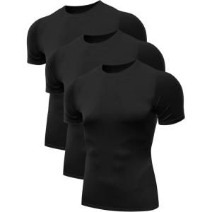 image:imageNELEUS Mens 3 or 4 Pack Workout Athletic Compression Shirts5011 3 Pack Black