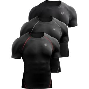 image:imageNELEUS Mens 3 or 4 Pack Workout Athletic Compression Shirts5022 BlackBlackgreyBlackred