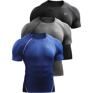 image:imageNELEUS Mens 3 or 4 Pack Workout Athletic Compression Shirts5022 BlackGreyBlue