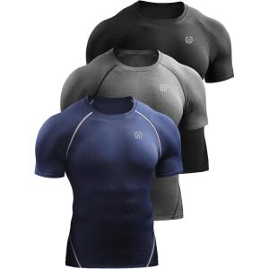image:imageNELEUS Mens 3 or 4 Pack Workout Athletic Compression Shirts5022 BlackGreyNavy Blue