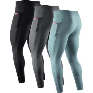 image:imageNELEUS Mens Compression Baselayer Running Tights Gym Leggings with Pockets6109 BlackGreyGreygreen 3 Pack