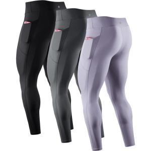 image:imageNELEUS Mens Compression Baselayer Running Tights Gym Leggings with Pockets6109 BlackGreyPurple 3 Pack