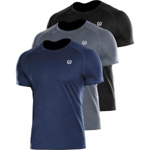 image:imageNELEUS Mens Dry Fit Athletic Running Shirt5012 BlackGreyNavy Blue