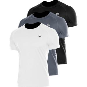 image:imageNELEUS Mens Dry Fit Athletic Running Shirt5012 BlackGreyWhite