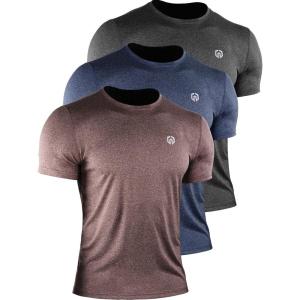 image:imageNELEUS Mens Dry Fit Athletic Running Shirt506 BlackBrowNavy Blue
