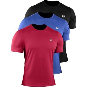 image:imageNELEUS Mens Dry Fit Athletic Running Shirt508 BlackBlueRed 3 Pack