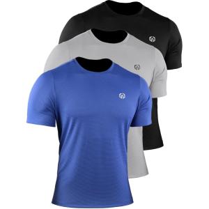 image:imageNELEUS Mens Dry Fit Athletic Running Shirt508 BlackGreyBlue 3 Pack
