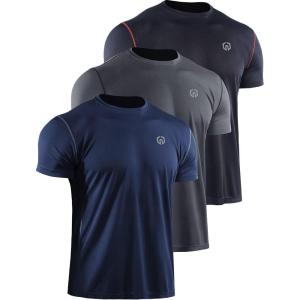 image:imageNELEUS Mens Dry Fit Athletic Running ShirtZ027 BlackGreyNavy Blue 3 Pack