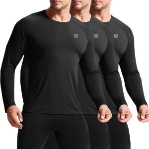 image:imageNELEUS Mens Dry Fit Long Sleeve Athletic Running Shirts5060 BlackBlackBlack 3 Pack