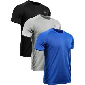 image:imageNELEUS Mens Dry Fit Mesh Athletic Shirts5033 3 Pack Black blue grey